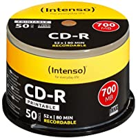 Intenso 1801125 CD en Blanco CD-R 700 MB 50 Pieza- CD-RW vírgenes (CD-R- 700 MB- 50 Pieza- 120 mm- 80 min- 1x)
